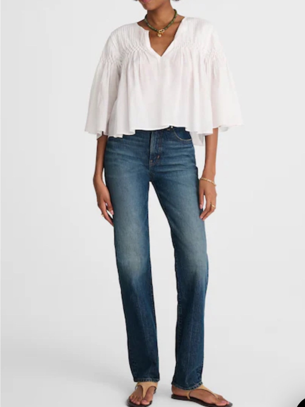Madewell Longline Straight Jeans in Greendale wash, Comfort Stretch Size 30